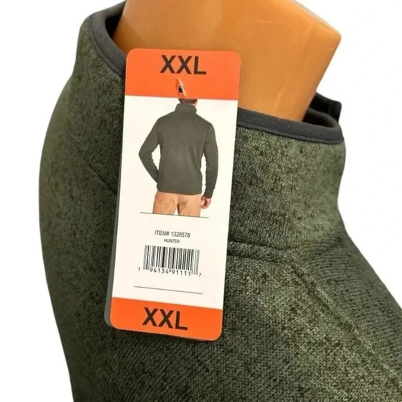 NWT Eddie Bauer Radiator Fleece Snap Front Pull over Men's Heather Green Sz XXL - Picture 8 of 14